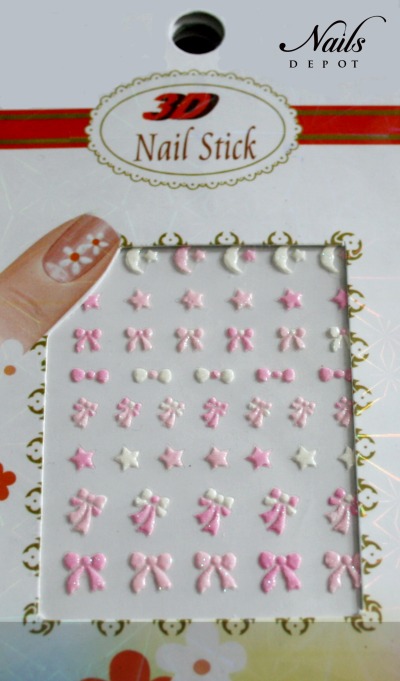 3 D Glitternailsticker rose