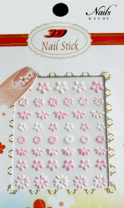 3 D Glitternailsticker rose