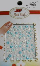 3 D Glitternailsticker hellblau