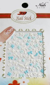 3 D Glitter-Nailsticker hellblau