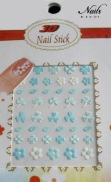 3 D Glitternailsticker hellblau