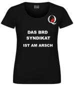 Q-Damen Shirt schwarz mit weißem Druck