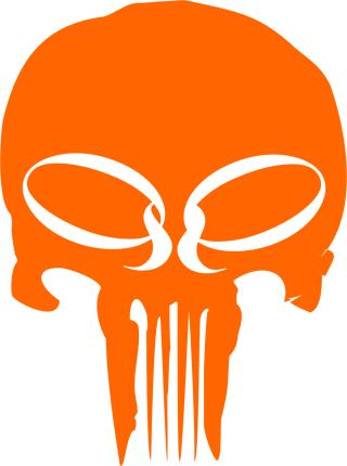 Skull Sticker Orange